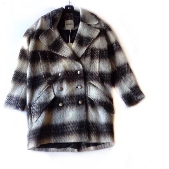 BB Dakota Jackets & Blazers - BB DAKOTA WOOL COAT STRIPED GRAY BROWN PLUS SIZE